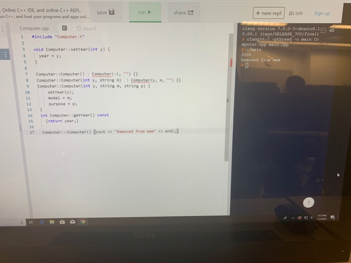  implement the Computer class as shown in class and add the