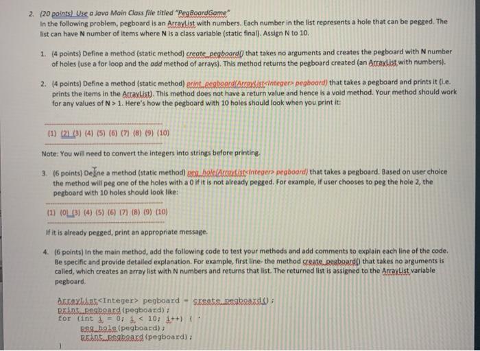  i need code for this peg game, extra credit included (details