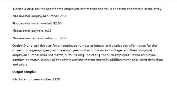 store and calculate the payroll for a small company with a maximum
