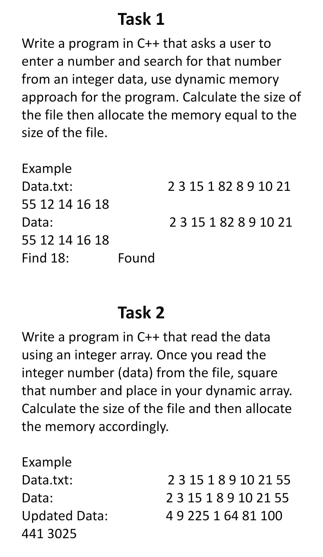  please solve these two task with c++. Write a program in