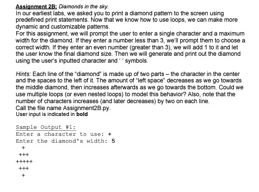  Python code Assignment 2B; Diamonds in the sky. In our earliest