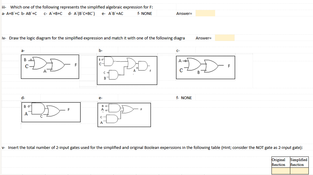 F. A B F 0 0 0 0 0 1 0 1