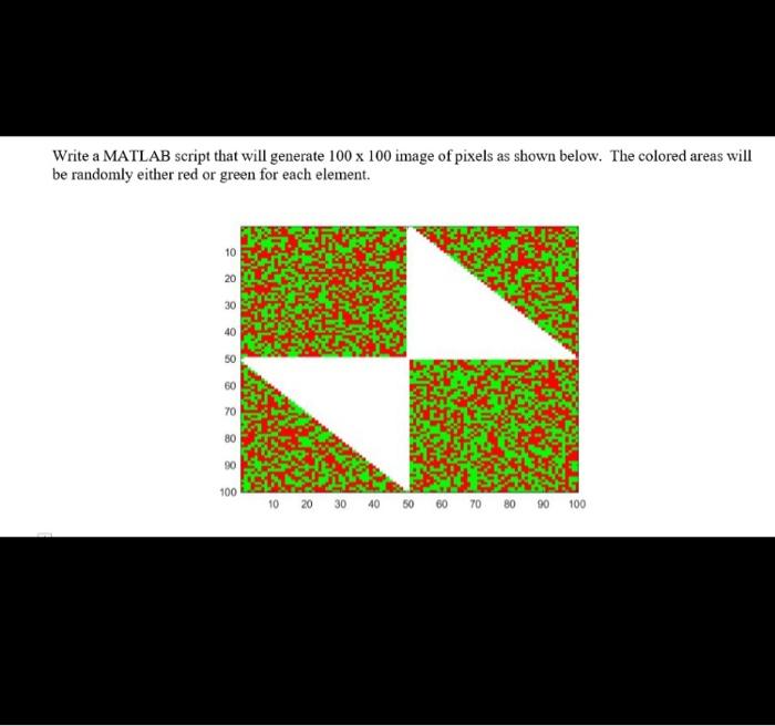  Write a MATLAB script that will generate 100 x 100 image