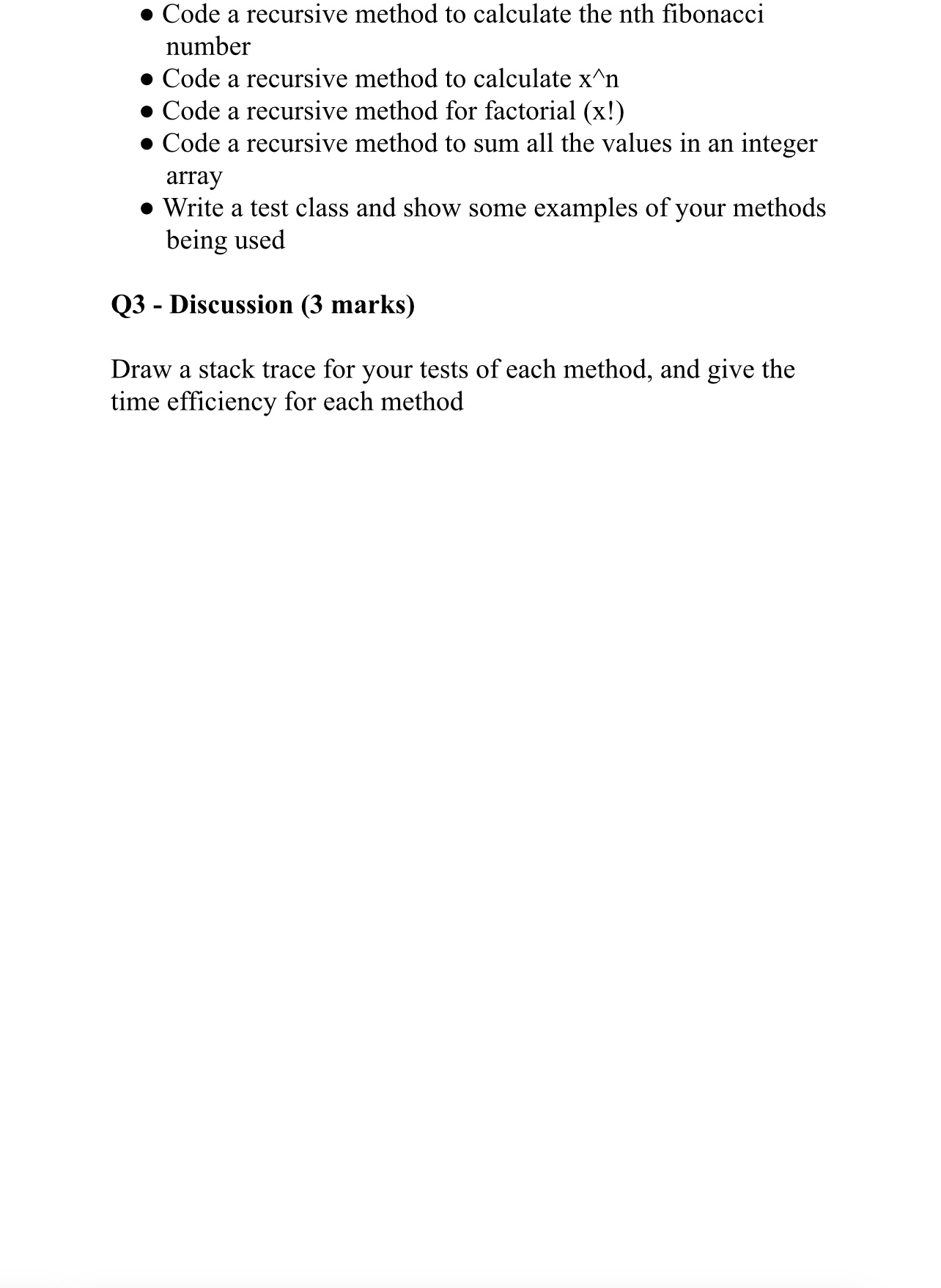  Code a recursive method to calculate the nth fibonacci number Code