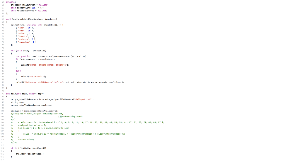 and use the main.cpp(see code below) to test it: Default constructor -