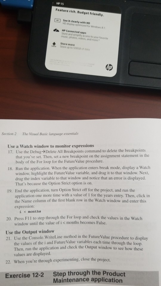  in visual studio 2015 using visual basic HP 15 Feature rich.
