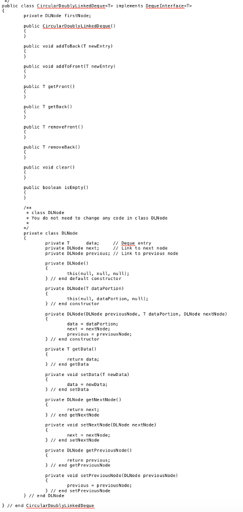 the first and last nodes each contain one null reference, since the