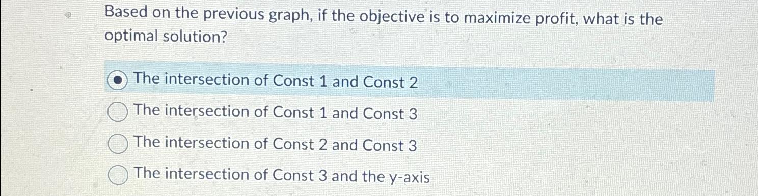  Based on the previous graph, if the objective is to maximize
