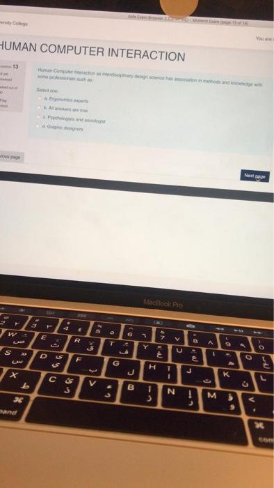 3 . A. HUMAN COMPUTER INTERACTION Duterte betyr NO MacBook PIO 7