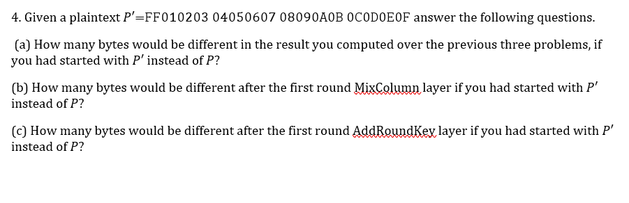 operation on hexadecimal digits: 10 1 2 3 4 5 6 7