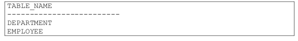 Type ---------- -------- ---------- ID NUMBER(7) NAME VARCHAR2(25) 2. Populate the DEPARTMENT