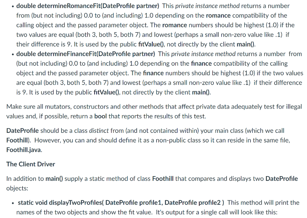 following private instance members: gender a char, the gender of the applicant