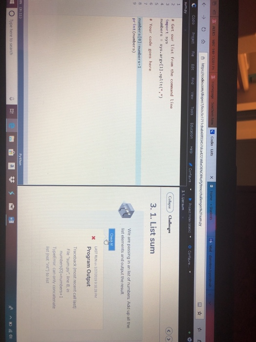  G codo-Lists 3. 1. List sum # Get our list from