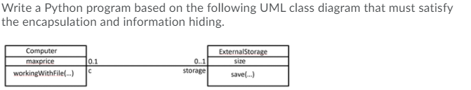  Write a Python program based on the following UML class diagram