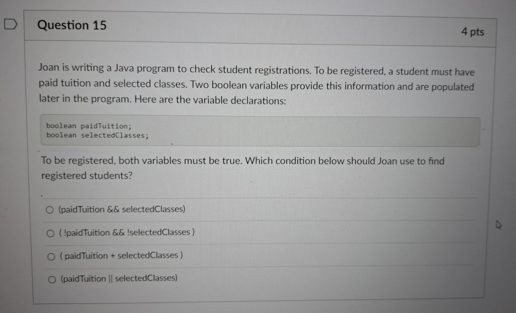 the expression as: 47+9 Replace + with the ++ operator Question 13
