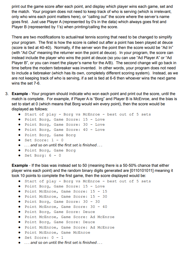  This is to be all done in java. print out the