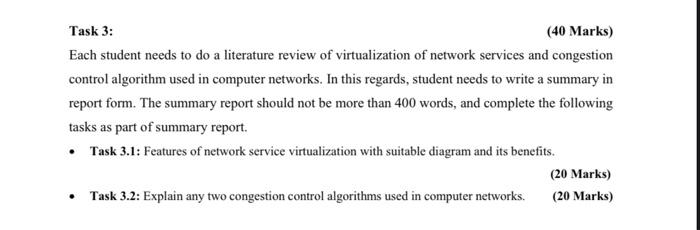  Task 3: (40 Marks) Each student needs to do a literature
