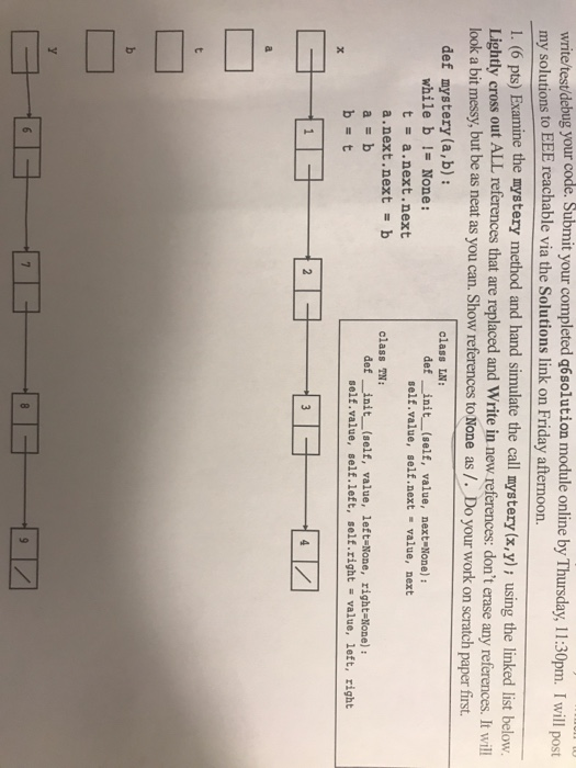  write/test debug your code. Submit your completed q6solution module online by