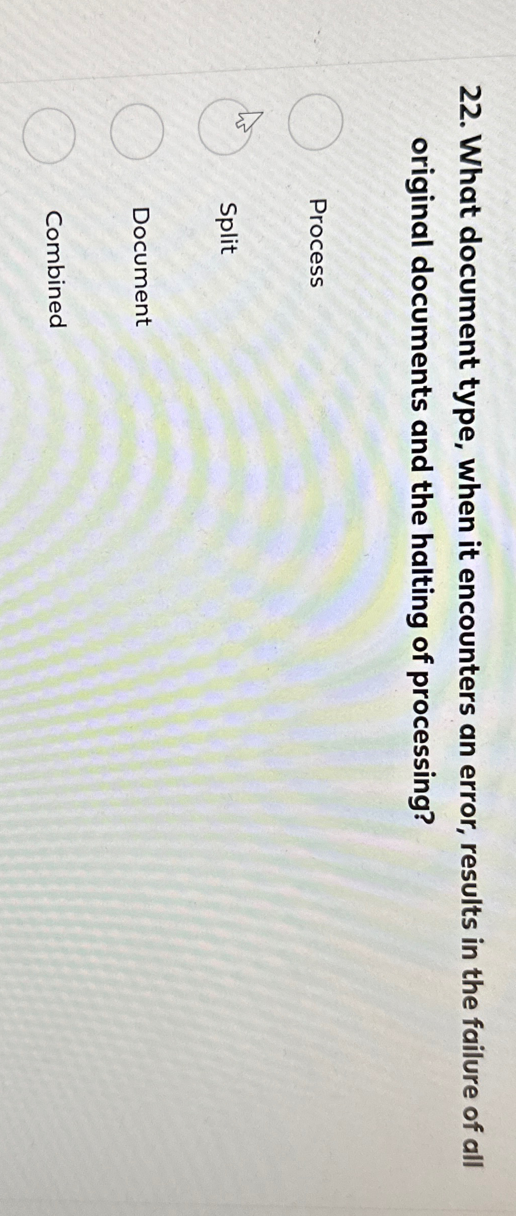  What document type, when it encounters an error, results in the