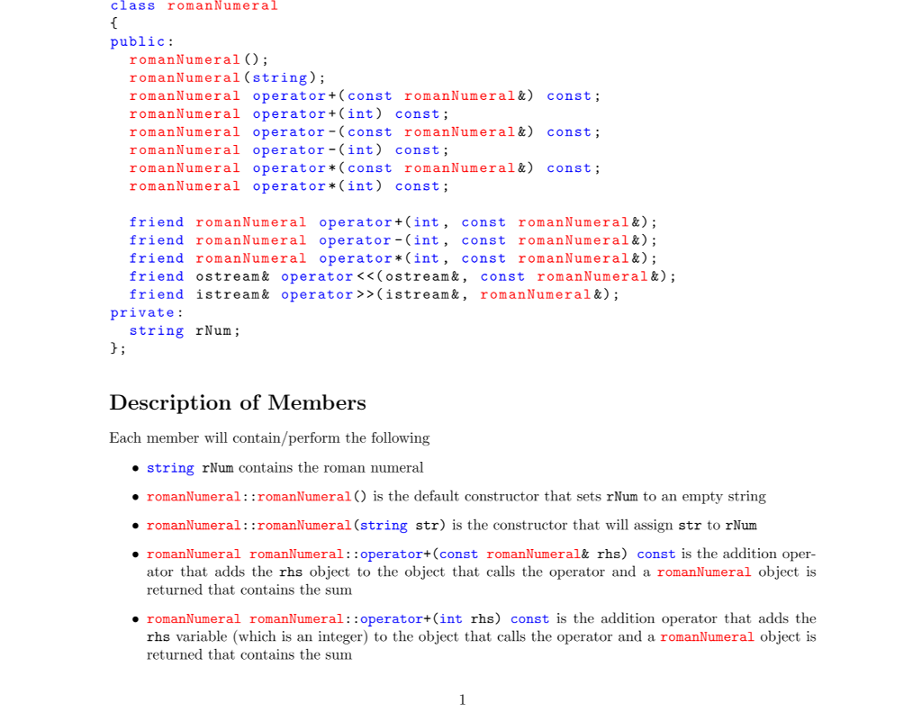 In c++ language write the following program. Split the file to romanNumeral.h,