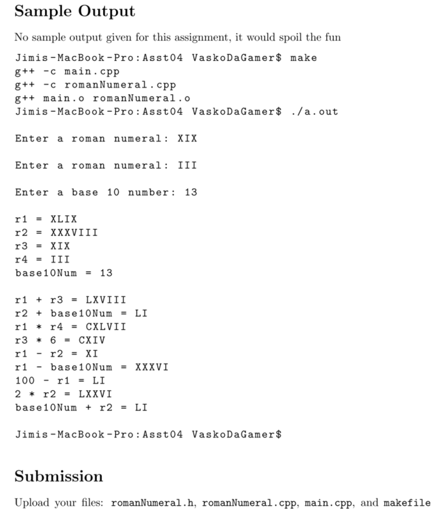 etc. Please double check the outputs with the following sample and conditions.