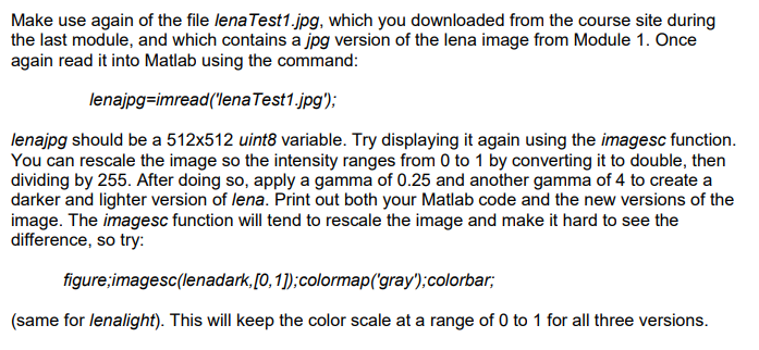 Please answer the following question. I just need the code using imagesc