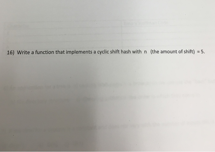  Please write clear. Data structure C++ 16) Write a function that