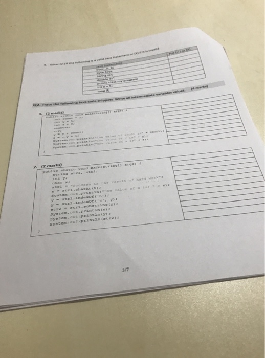  public static void main (String [] args) {String str1, str2; int