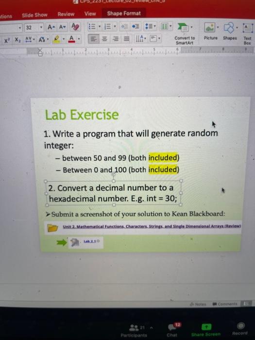 Java program ations Slide Show Review View Shape Format 32 . A-