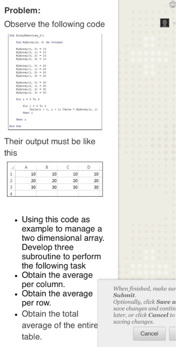 with two dimension with nested control loop. 2. Show flowchart and pseudocode