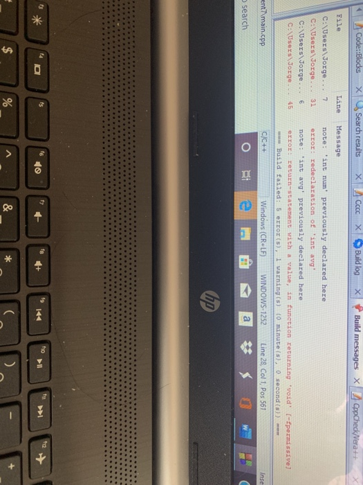 messages X ale Line Message - Build: Debug in Assigment 7 (compiler: