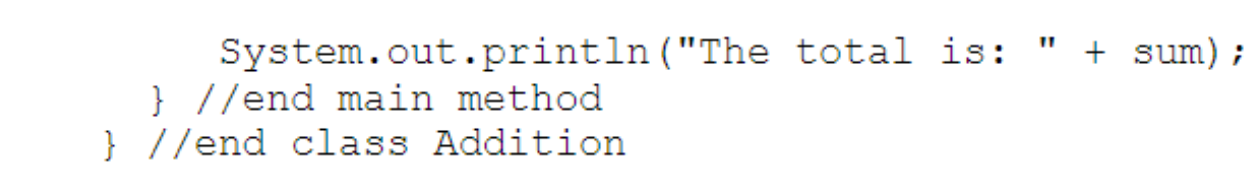 private int sum = 0; public static void add (int x, int