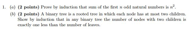  (a) (2 point (b) (2 points) A binary tree is a