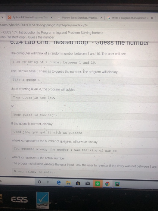  this is a python program X C Python P4 3Write Programs
