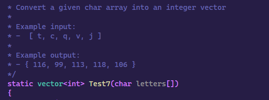  Convert a given char array into an integer vector. Use only