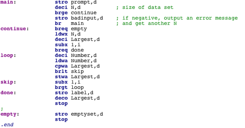 appreciated. The original question was to write and test a Pep/9 assembly