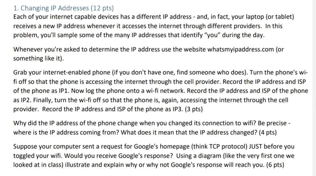  Please just make up random IP address for example sake. 1.
