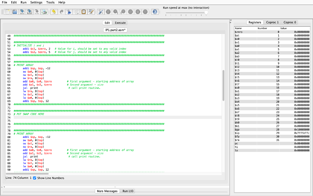 I need this done step by step please File Edit Run Settings