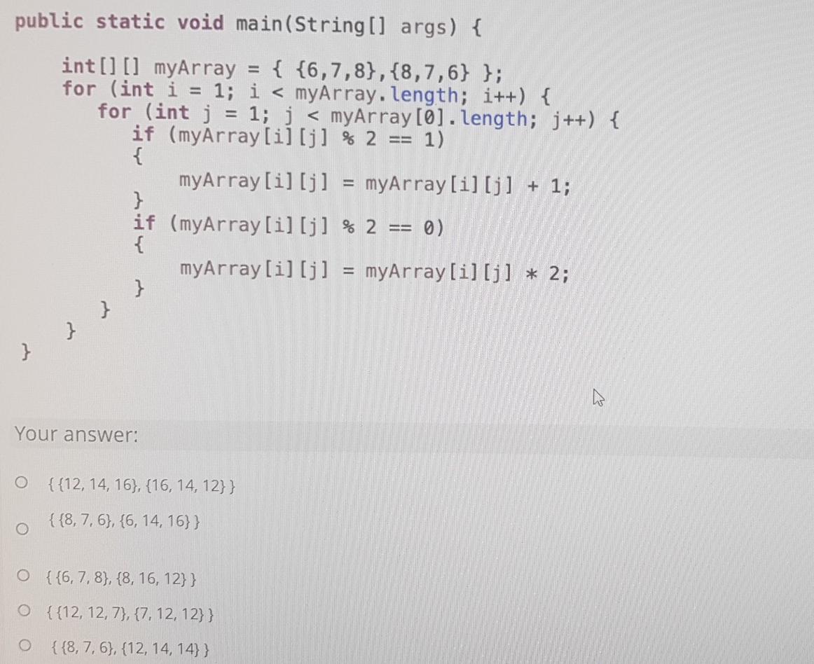  java public static void main(String[] args) { int[] [] myArray =
