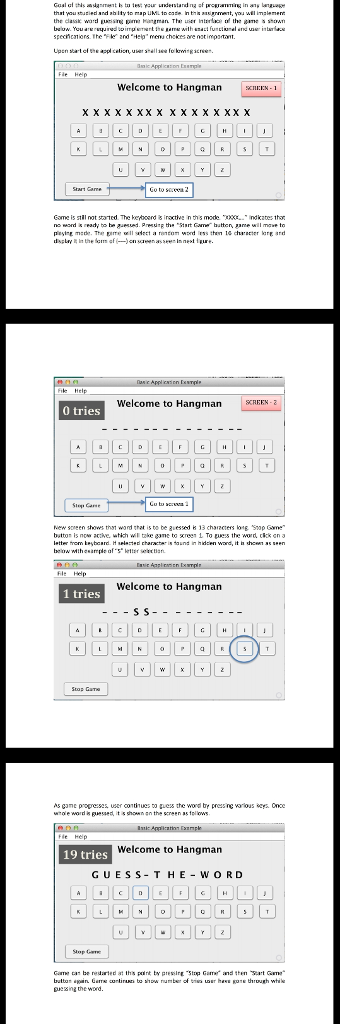In this JAVA LANGUAGE assignment, you will implement the classic word guessing