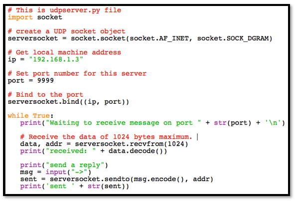 similarities and differences in the TCP server and UDP server codes below