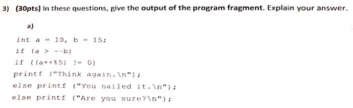  Programming question, using "C" please help 3) (Bopts) In these questions,