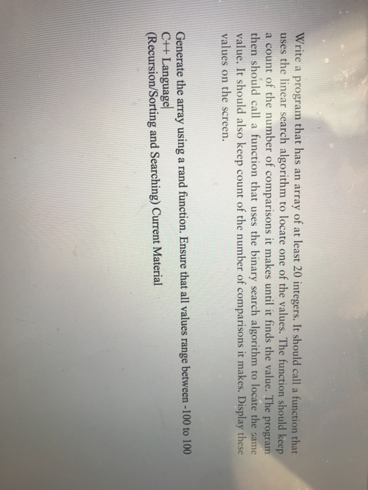  This is review for recursion. As well as sorting and searching.