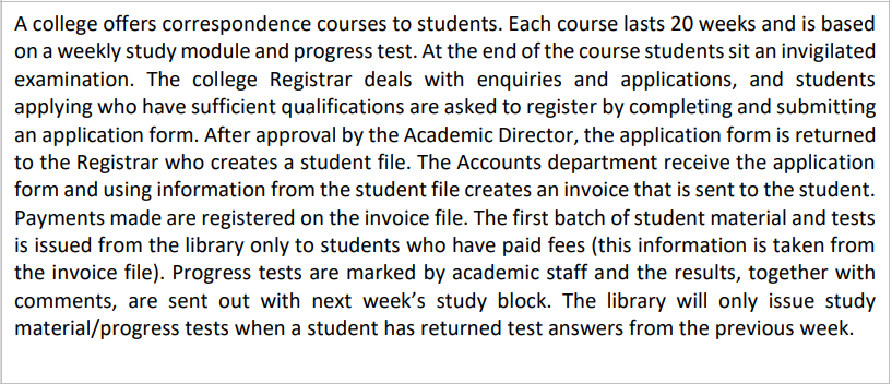 below. A college offers correspondence courses to students. Each course lasts 20