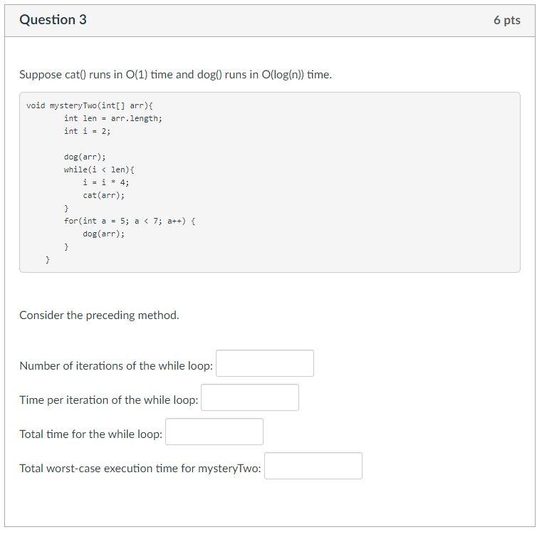 time methods as a function of the length of the input array(s).