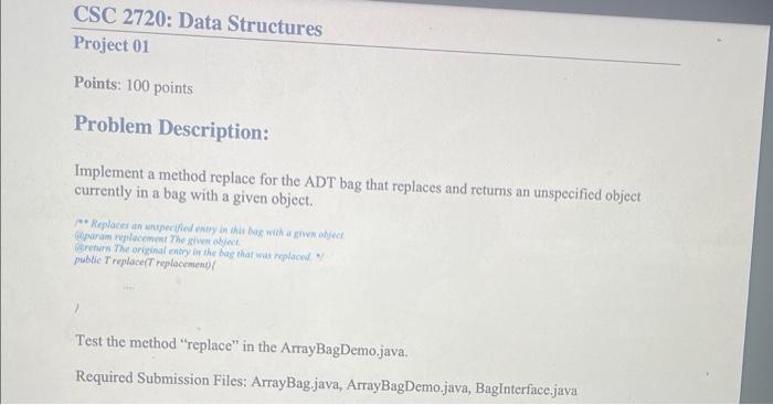 i dont understand i put code in the ArrayBag.java. but am i