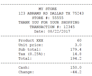 allow the Whole Sale Store can use to calculate and print out