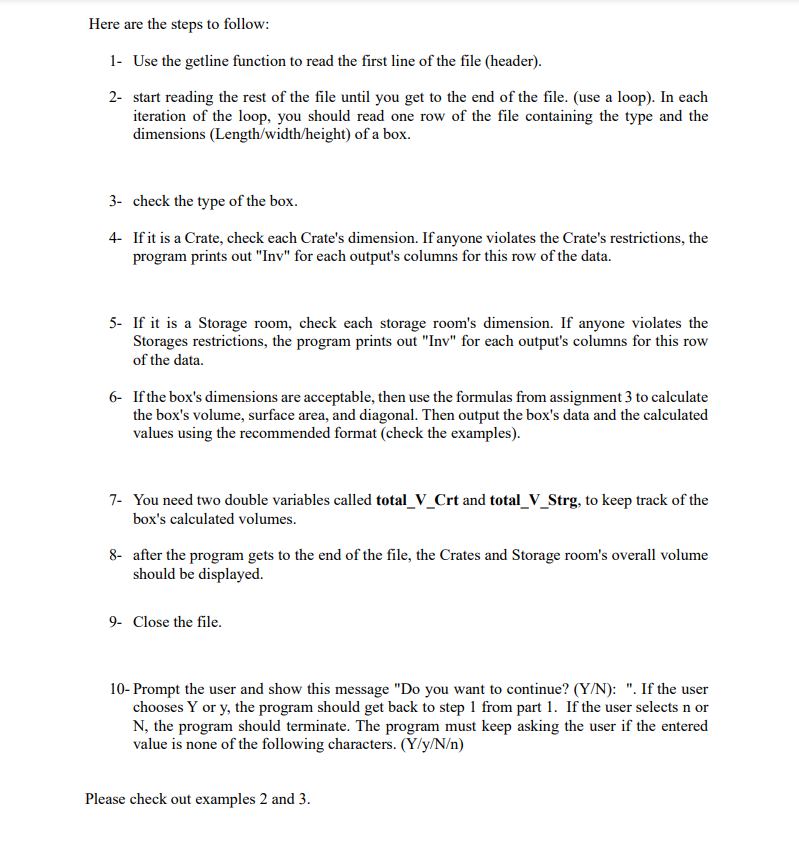 user for filename, verify that the file opened, and read data from
