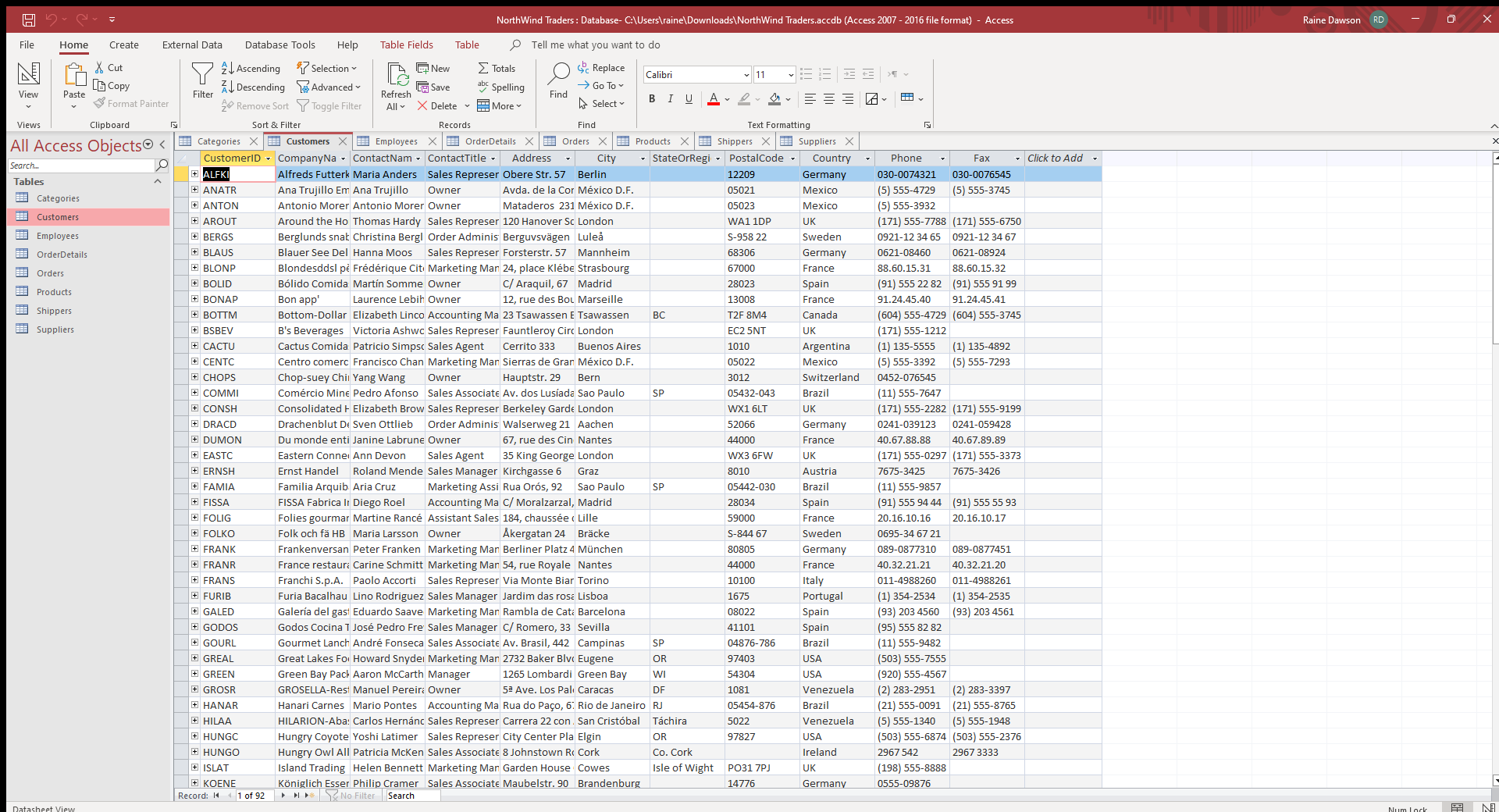 Download attached Access database for this assignment. Submit the completed Access database.