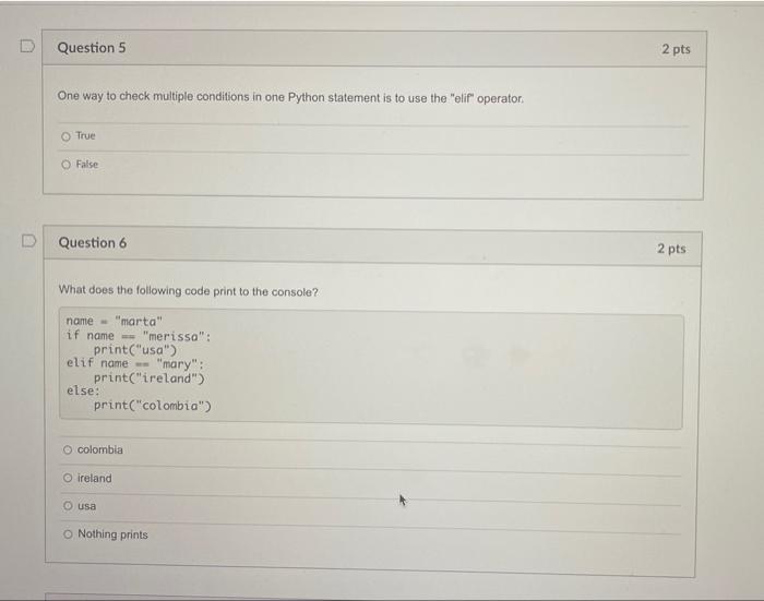 are great! Nothing prints O None of the above options are rrect